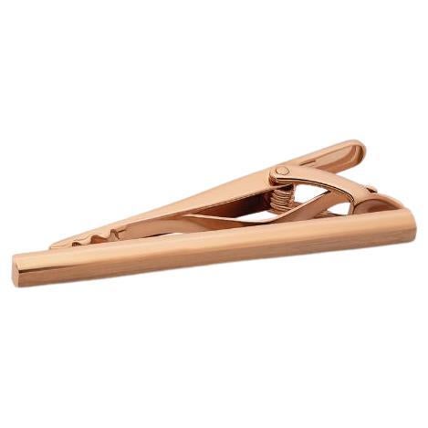 Brushed Classic Tie Clip with Rose Gold Finish For Sale