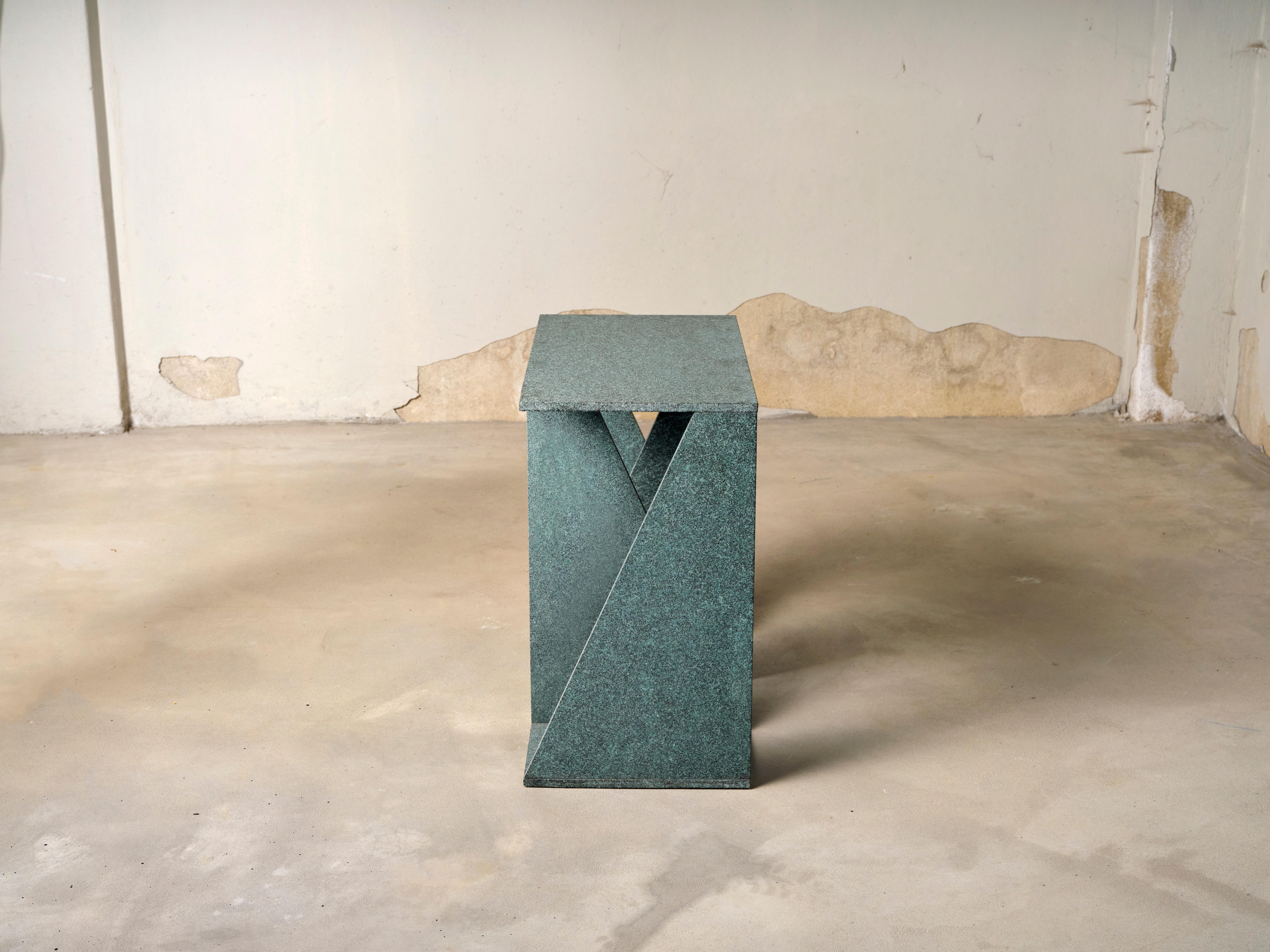 Contemporary Brushed Diabase Envo Side Table by Studio Mohs For Sale