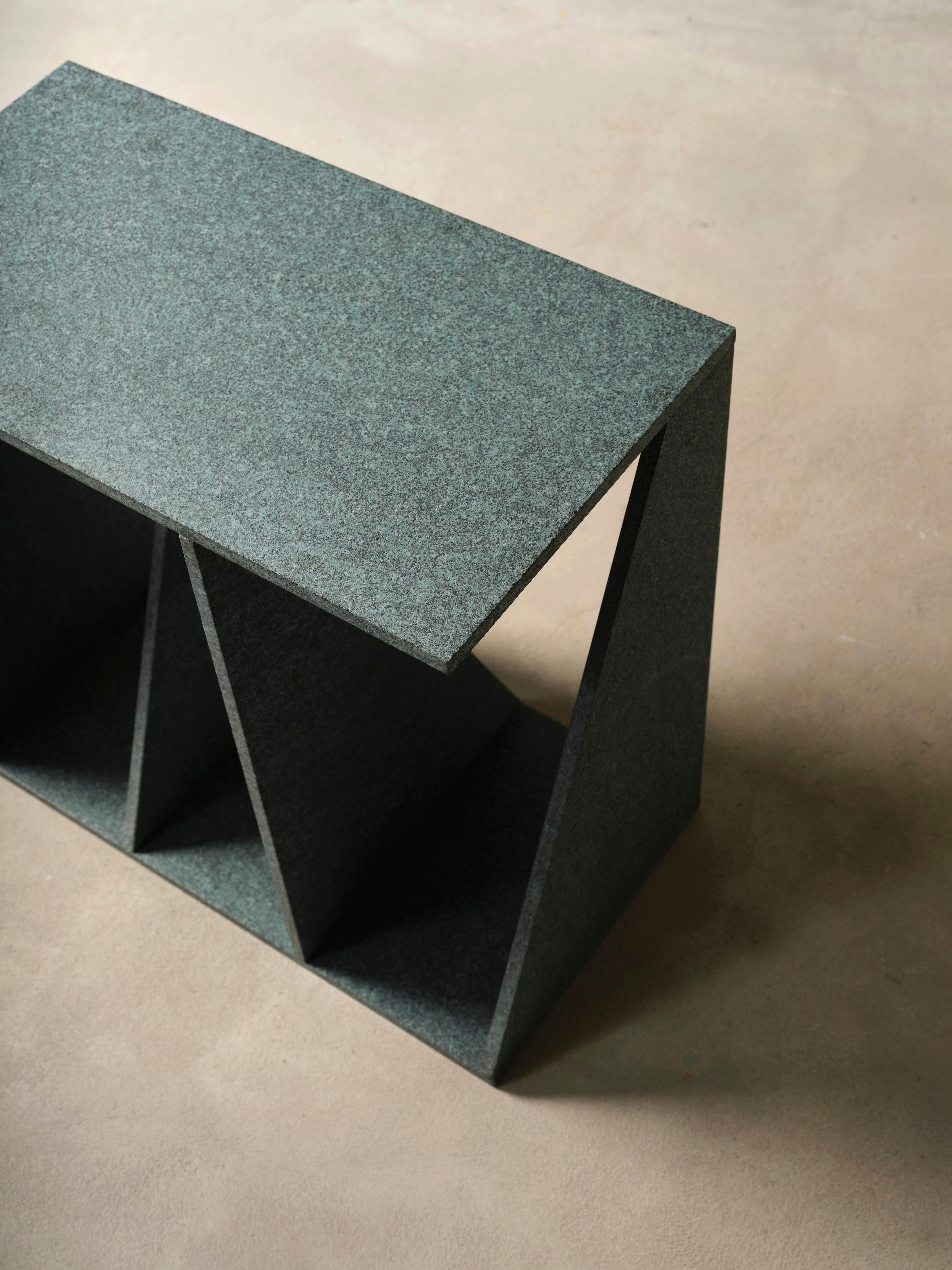 Marble Brushed Diabase Envo Side Table by Studio Mohs For Sale