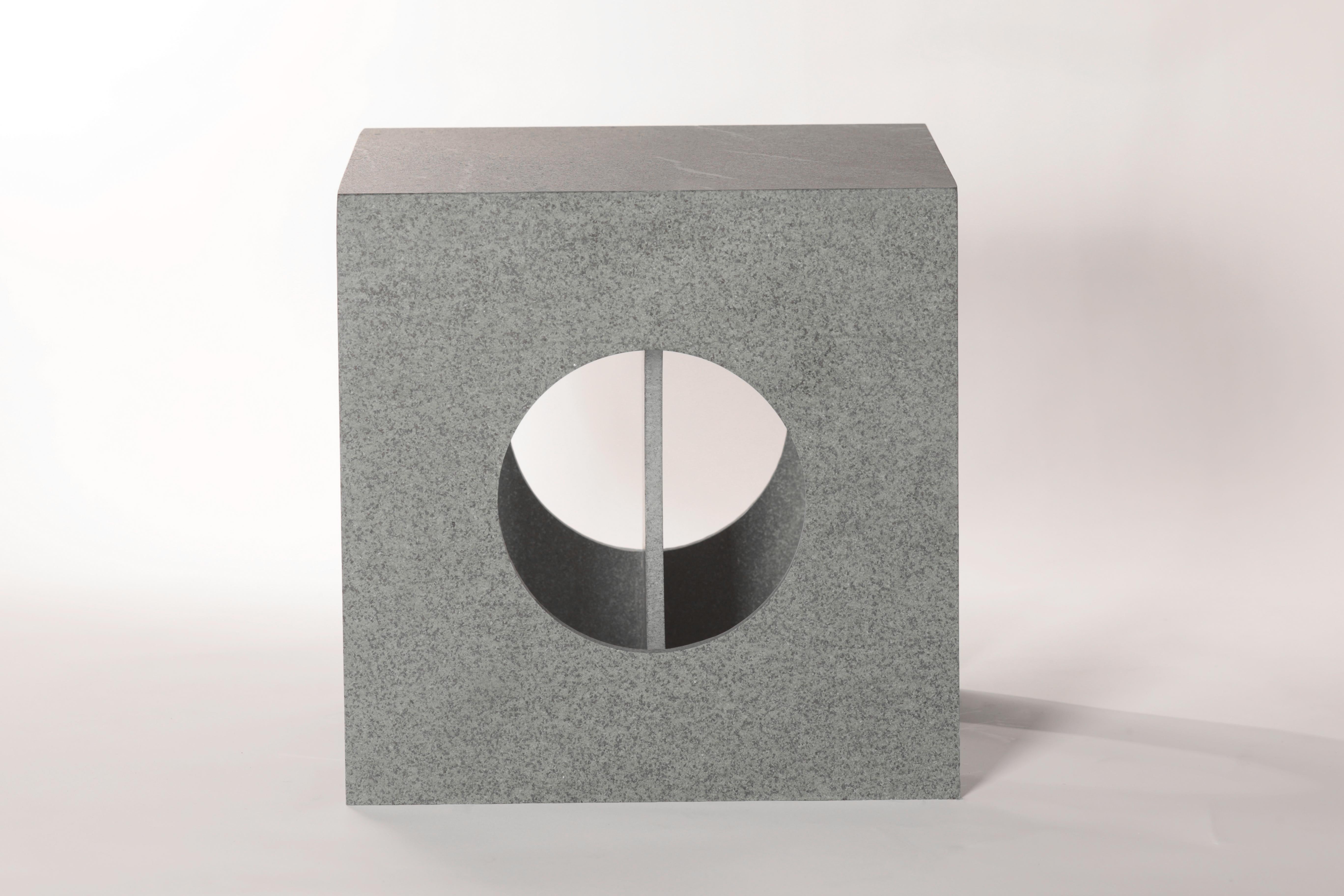 Post-Modern Brushed Diabase Hera Side Table by Studio Mohs For Sale