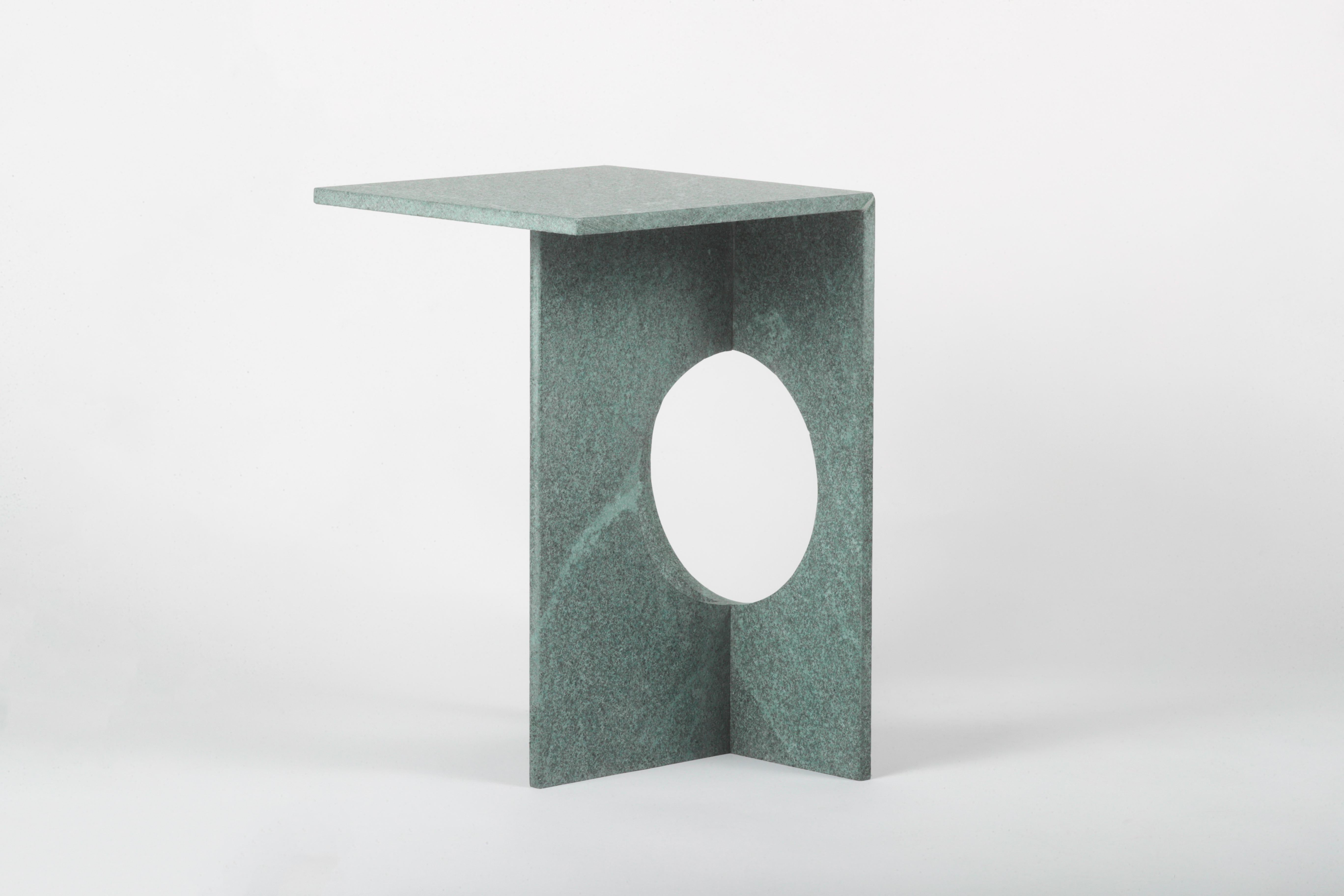 Post-Modern Brushed Diabase Marble Ola Side Table by Studio Mohs For Sale
