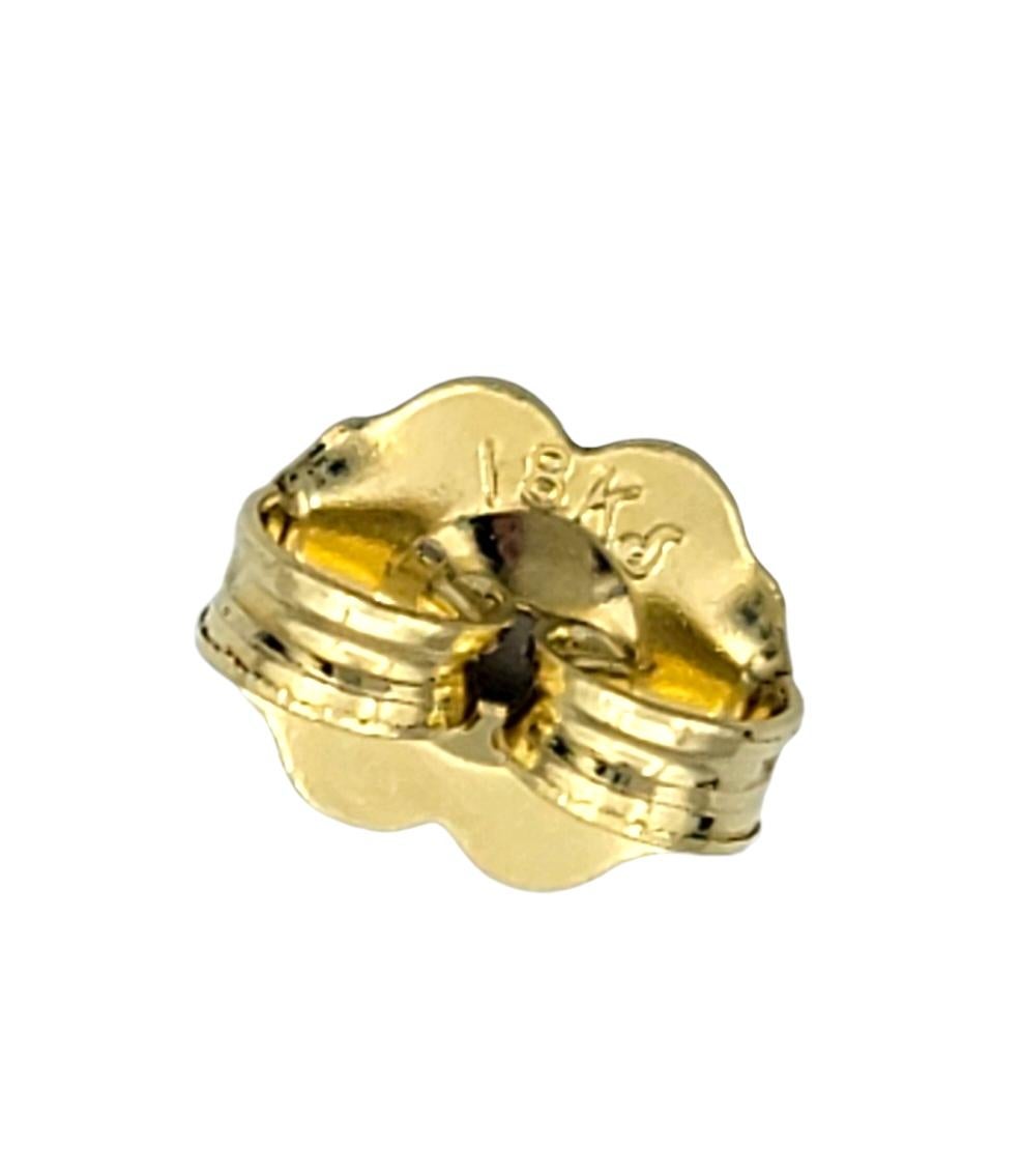 Brushed Finish 18 Karat Yellow Gold Textured Heart Earrings with Round Diamonds In Good Condition For Sale In Scottsdale, AZ