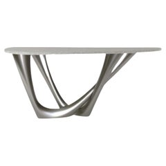 Brushed G-Console Concrete Top and Stainless Base by Zieta