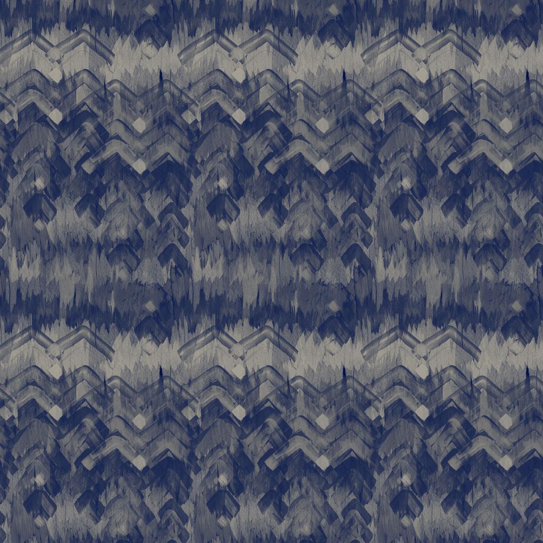 British Brushed Herringbone Wallpaper in Blue by 17 Patterns For Sale