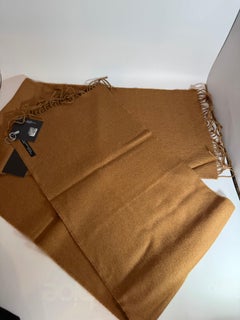Brushed Long Fringed Shawl/Stole / Scarf, 100 % Baby Alpaca , BROWN , 67X12"
