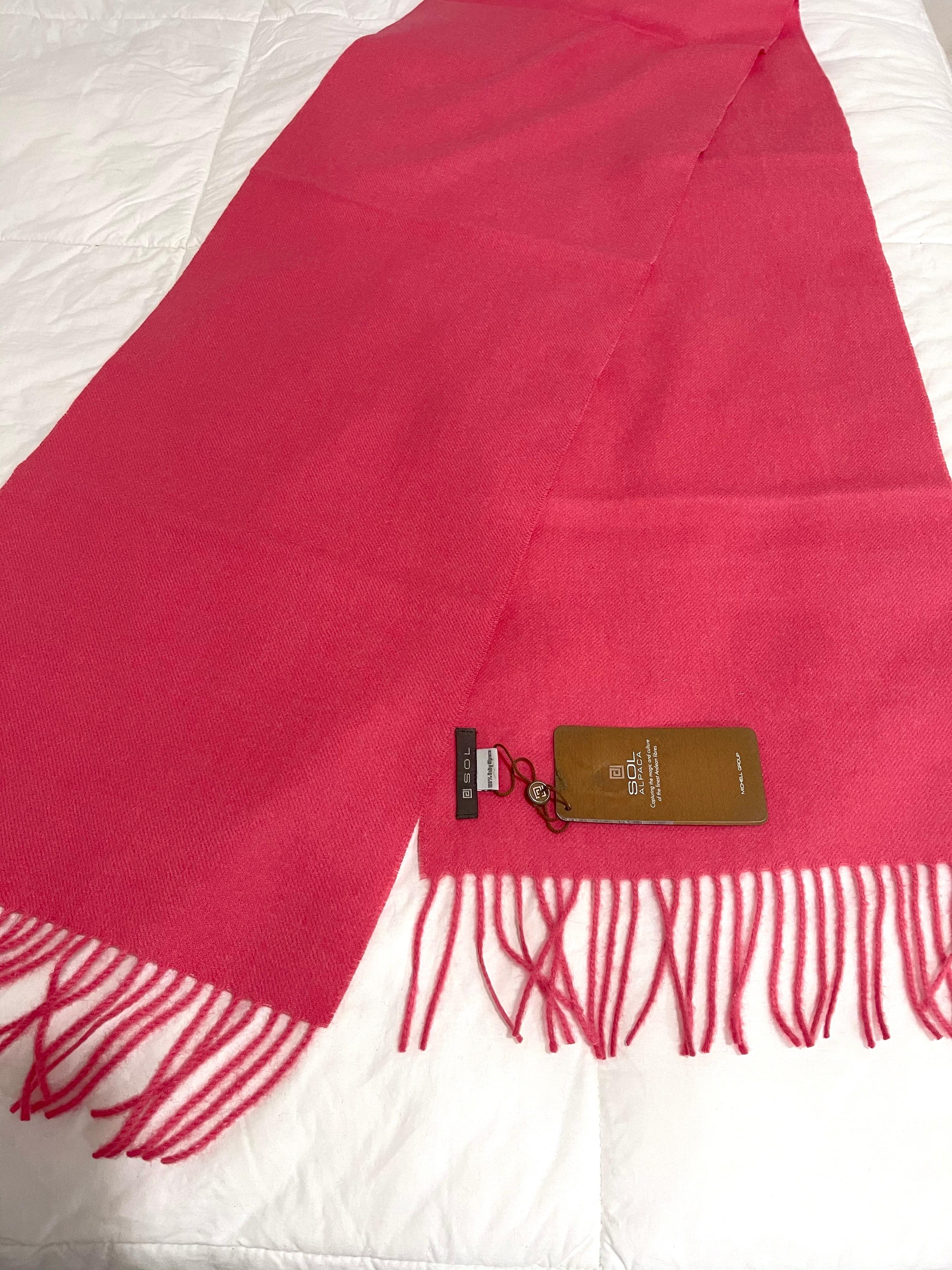 Made in Peru
Description

Pattern Type: Plain
Department Name: Adult
Scarves Type: Stole
Style: Fashion
Gender : Women
Material: 100% Alpaca

Shawl  Length: 67Inches 
Shawl Width : 12 Inches
Color: Hot Pink
suitable for season: autumn, winter
Comes