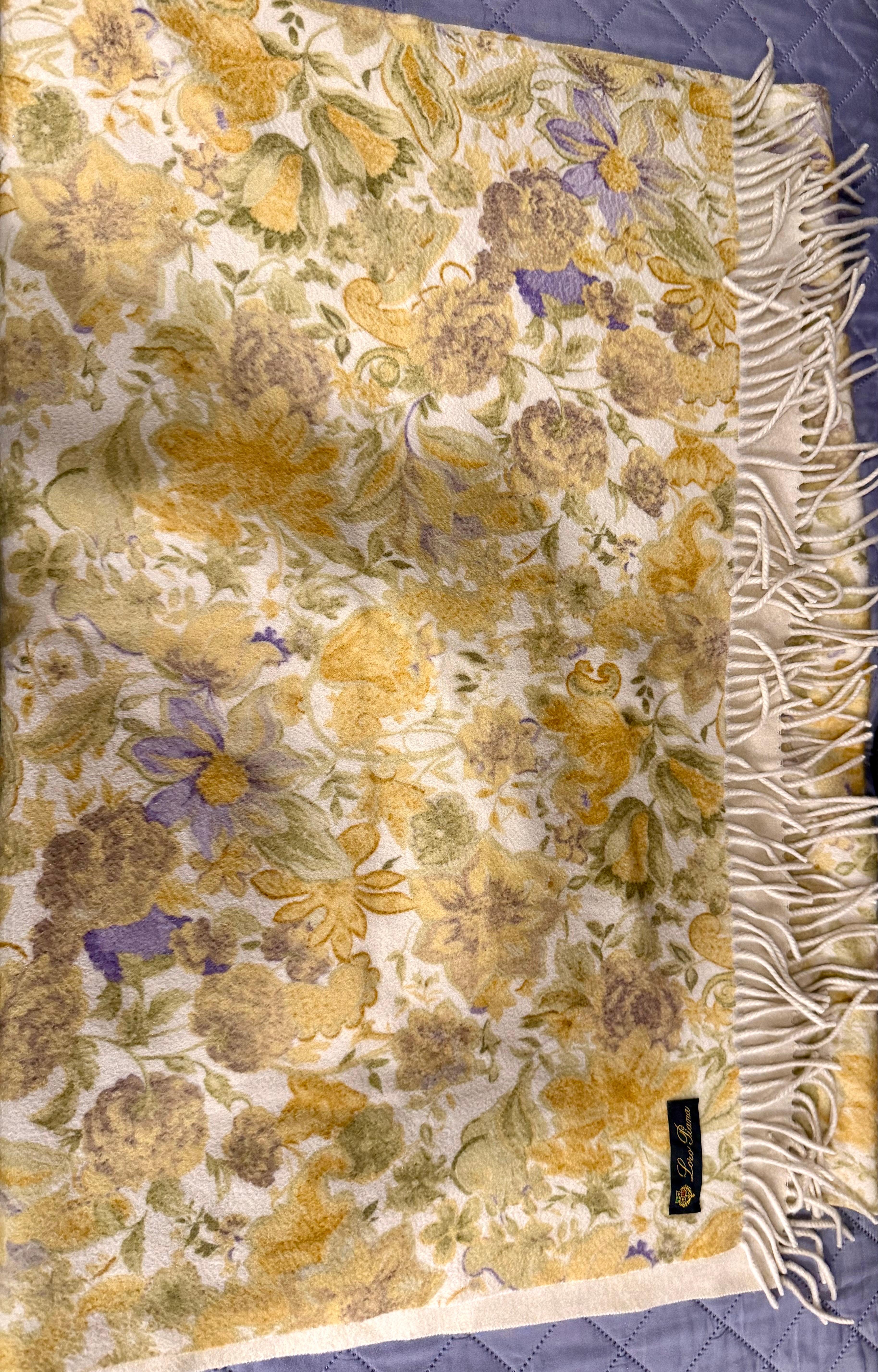 Brushed Long Fringed Shawl/Stole/Scarf, 100 % Cashmere , Made in Italy, 77 