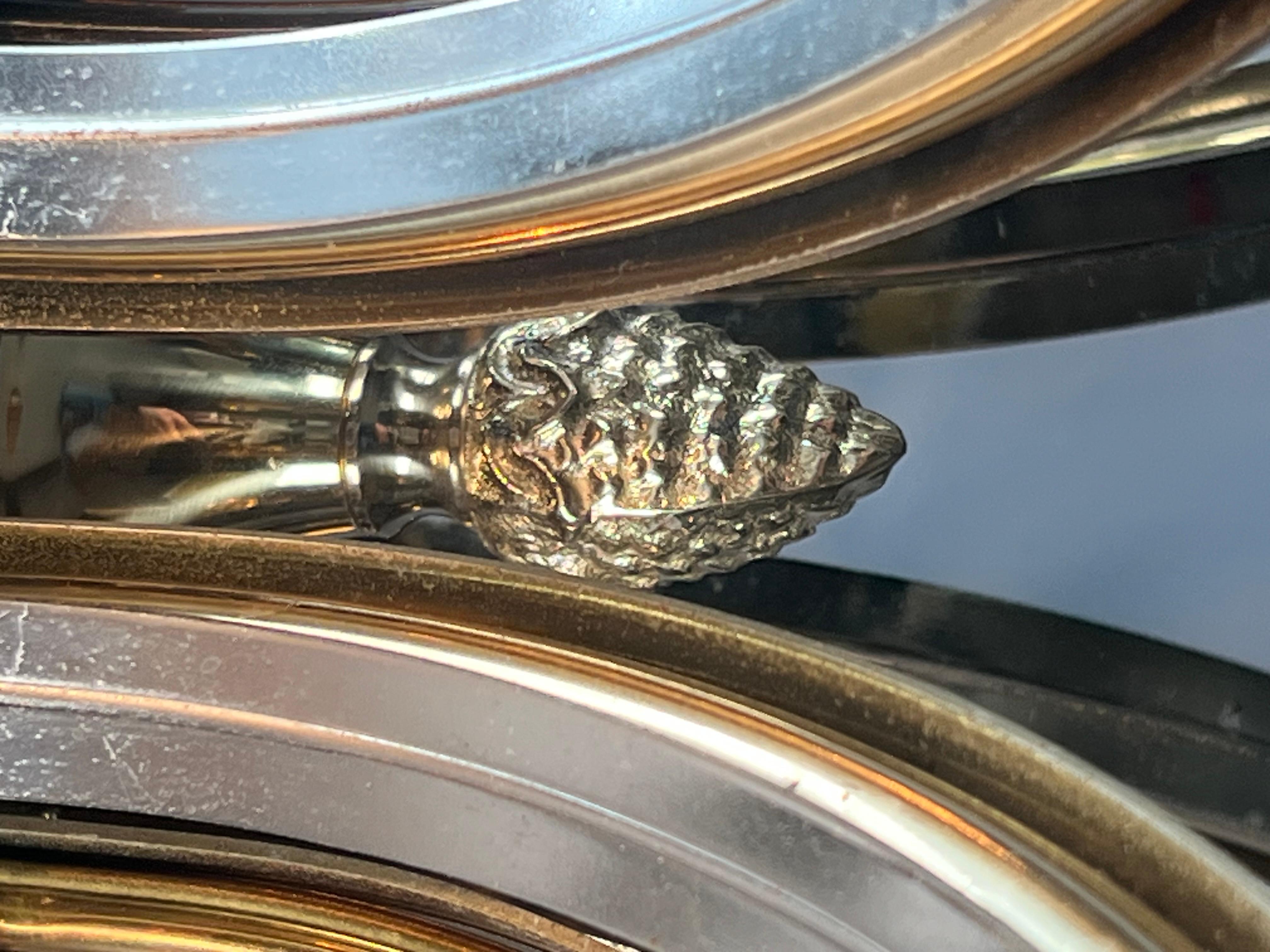 Brushed Metal and Gilt Metal Pineapple Chandelier in the Style of Maison Charles For Sale 8