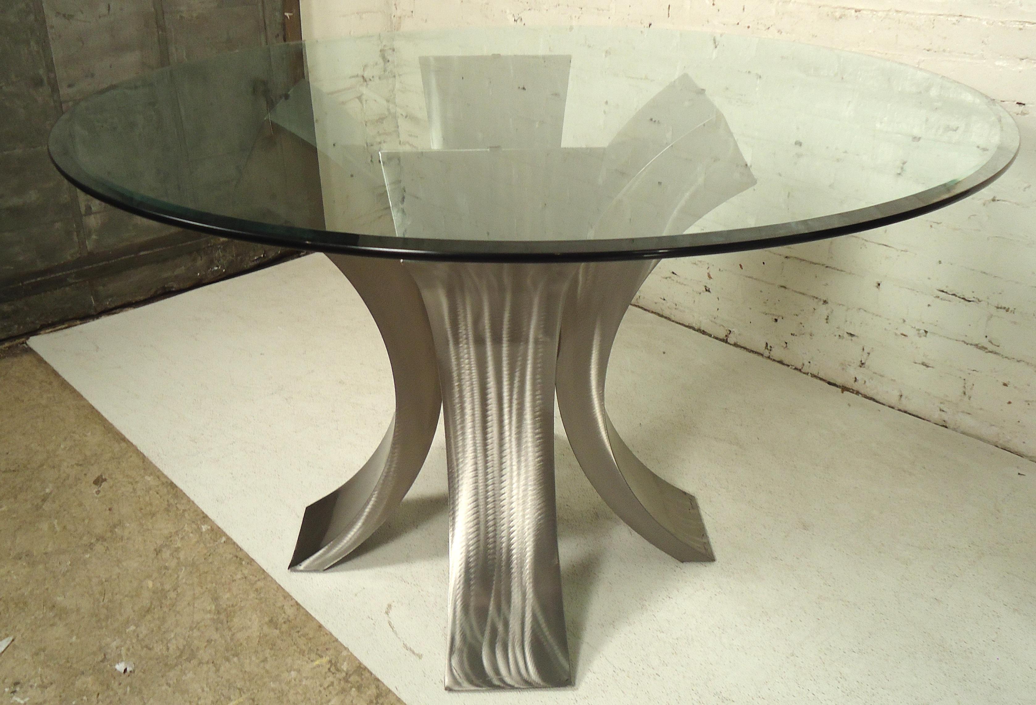 Brushed Metal Dining Table 1