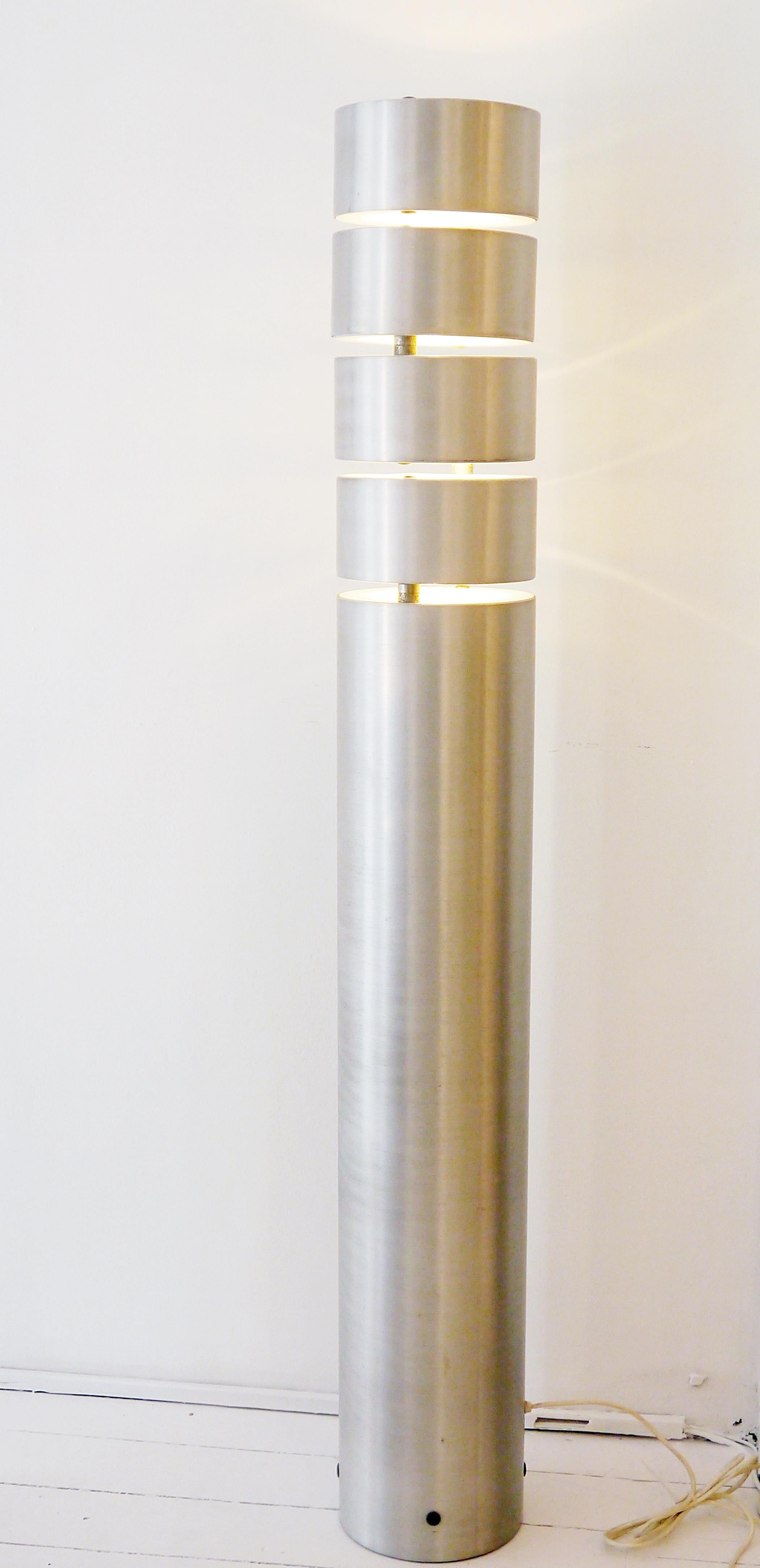 Late 20th Century Brushed Metal Floor Lamp by Stilux, Milano 1972