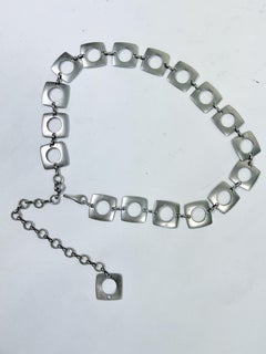 Brushed metal Saharienne style belt by Paco Rabanne (attributed to) - France Cir