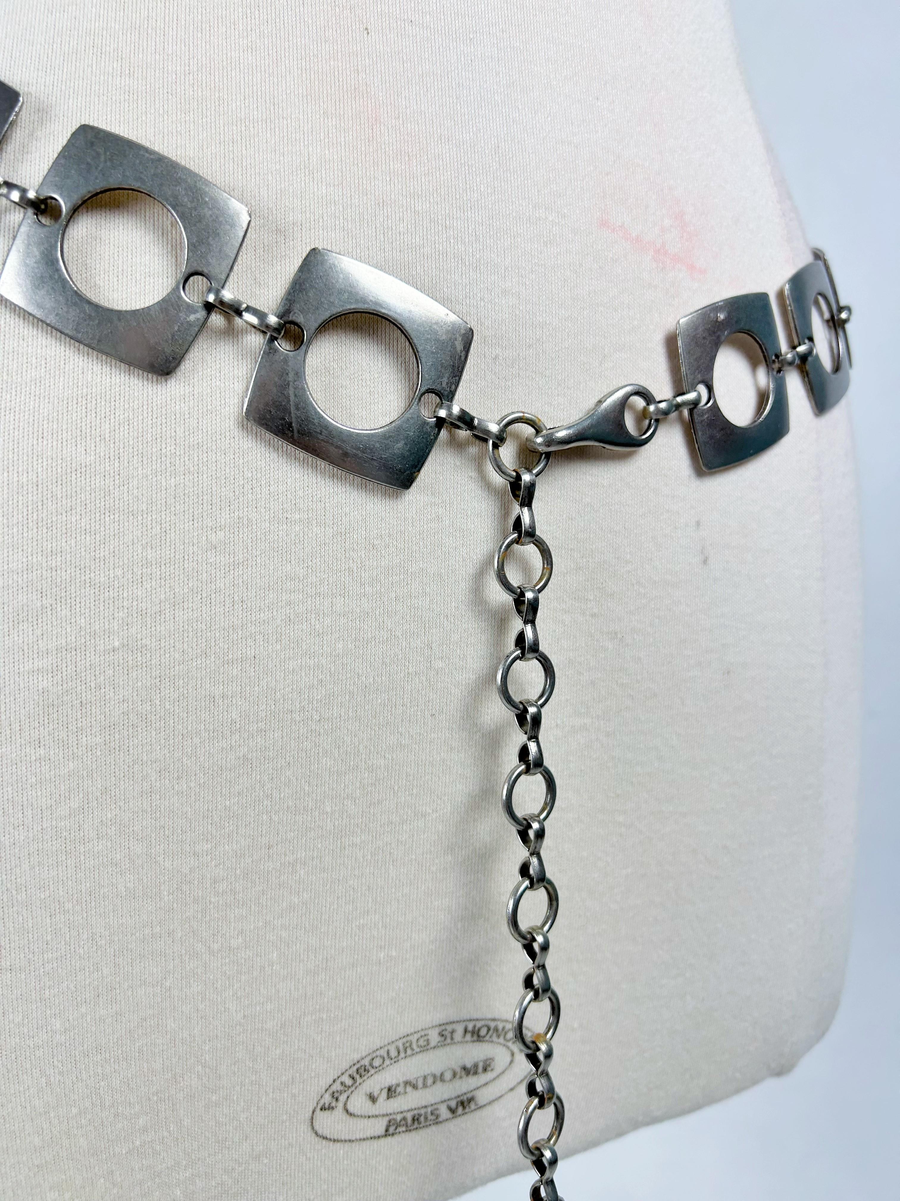 Cintura in metallo spazzolato stile Saharienne di Paco Rabanne (attribuita a) - Francia Cir in vendita 3