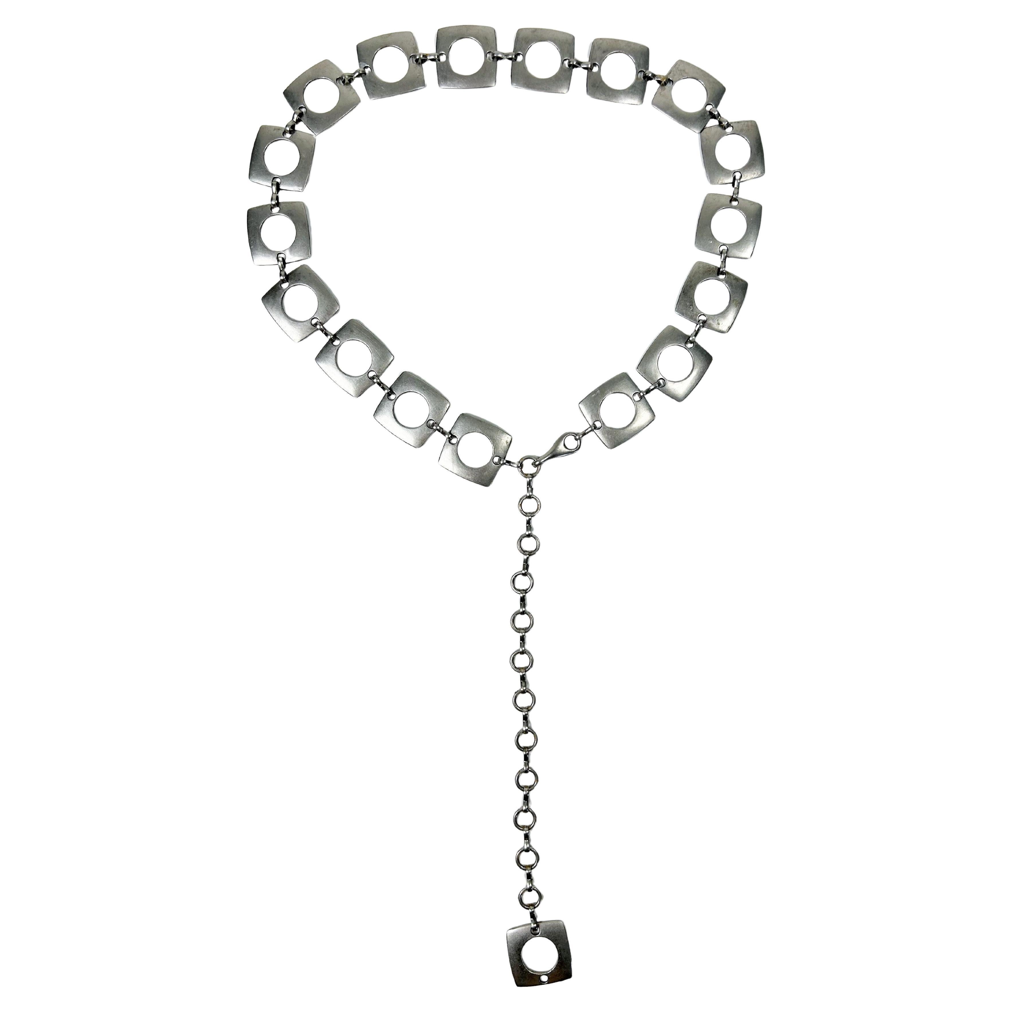 Cinturón de metal cepillado estilo sahariano de Paco Rabanne (atribuido a) - France Cir