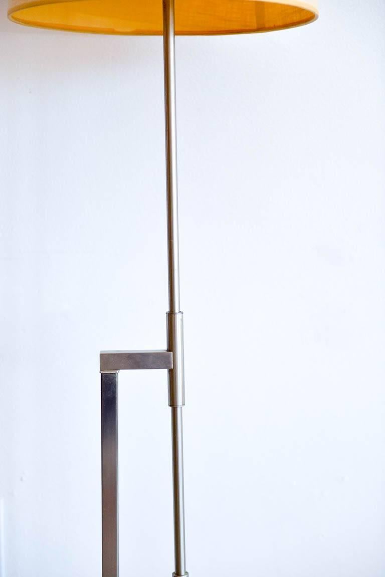 Brushed Nickel Adjule Arm Floor Lamp By Laurel Circa 1968 For Mid Century Modern Brushed Nickel Adjule Arm Floor Lamp By Laurel Circa 1968 For