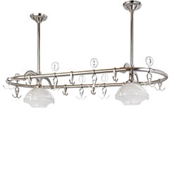 Brushed Nickel and Brass Pot Rack Light Fixture