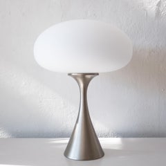 Lampe de table champignon en nickel brossé par Laurel Co.