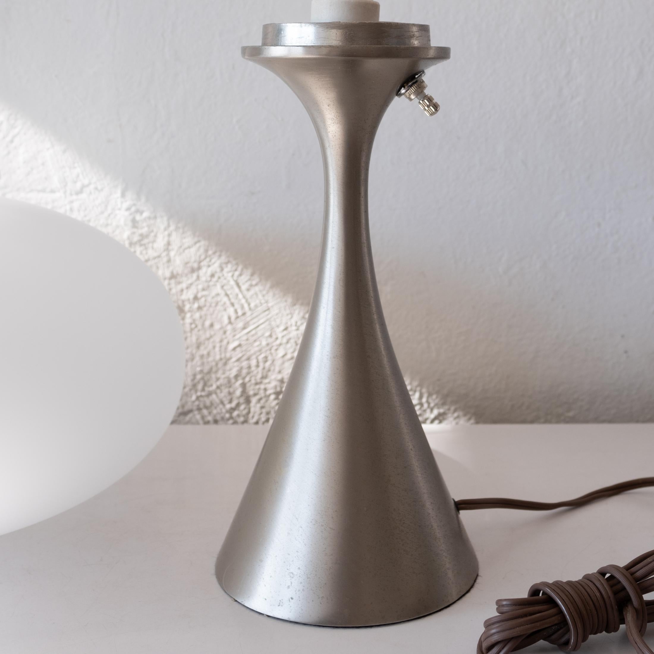 Mid-20th Century Brushed Nickel Mushroom Table Lamp By Laurel Co.  For Sale