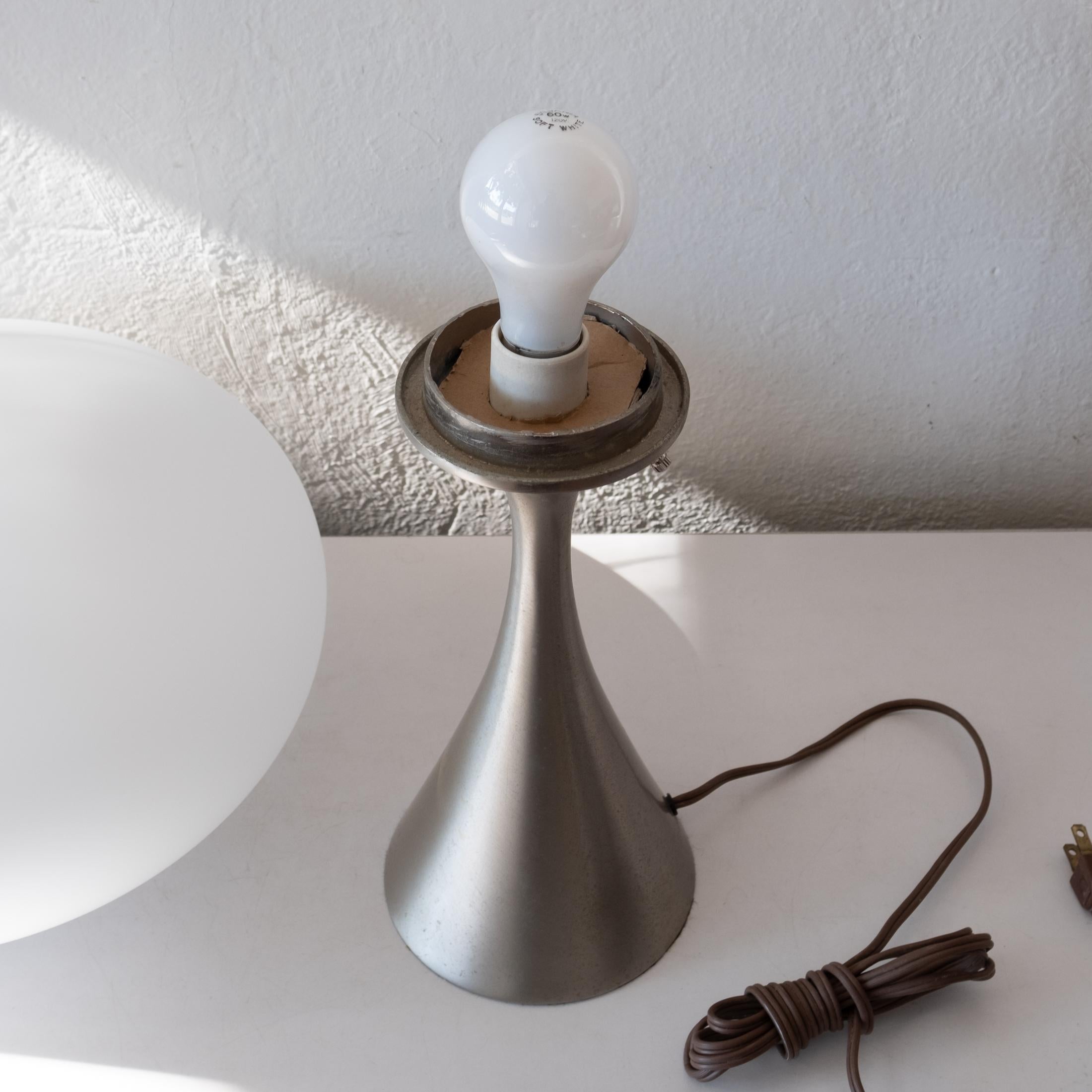 Brushed Nickel Mushroom Table Lamp By Laurel Co.  For Sale 1