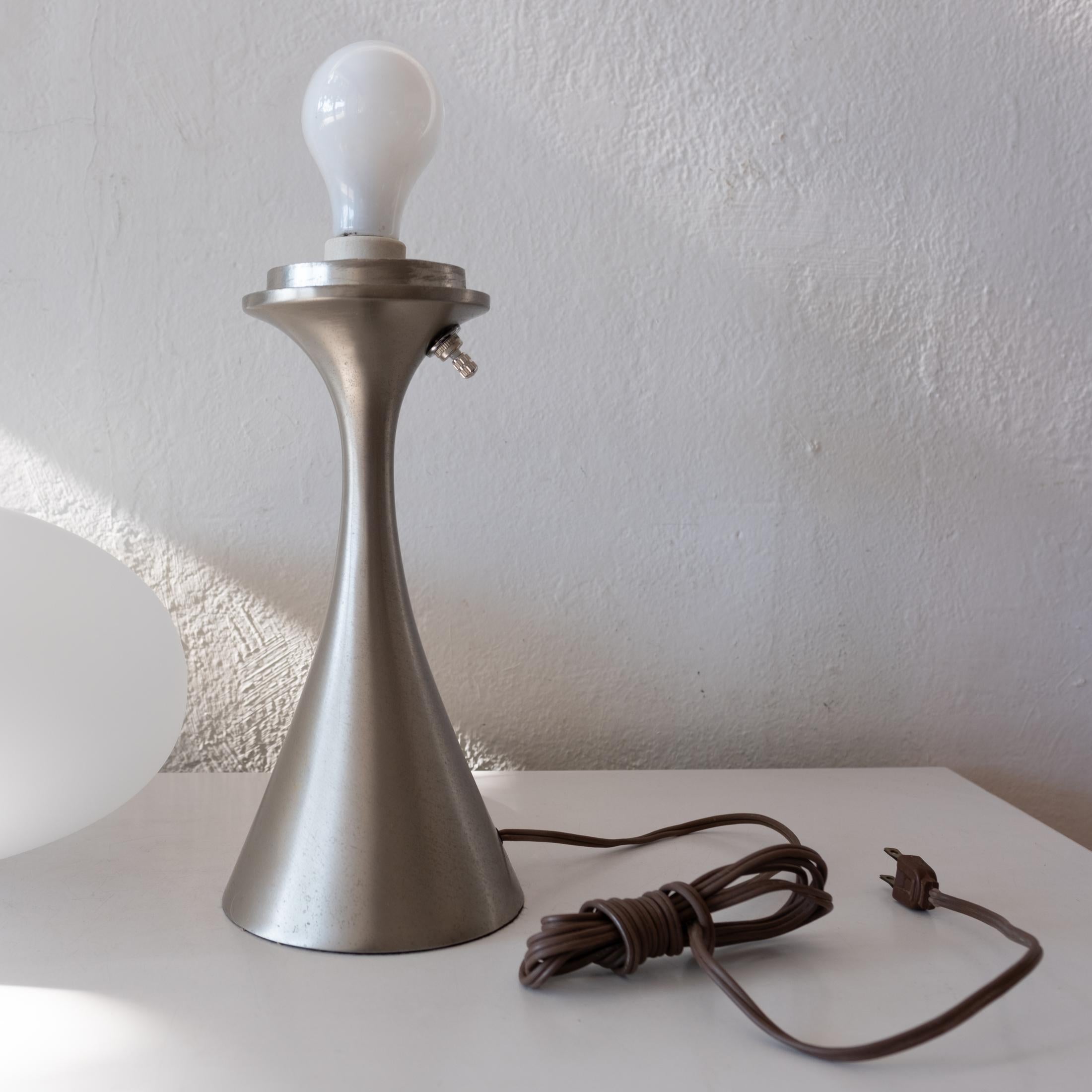 Brushed Nickel Mushroom Table Lamp By Laurel Co.  For Sale 2