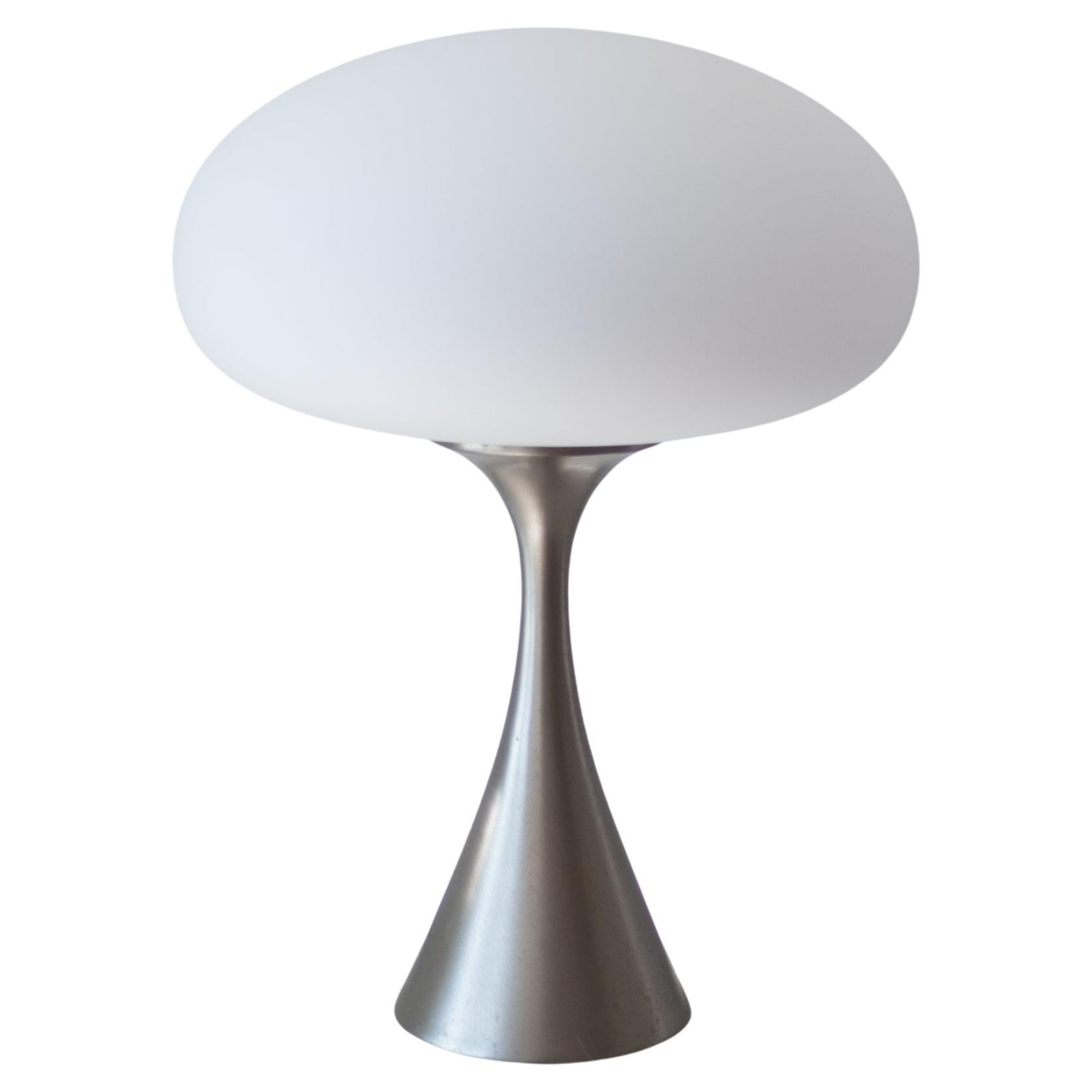 Brushed Nickel Mushroom Table Lamp By Laurel Co.  For Sale