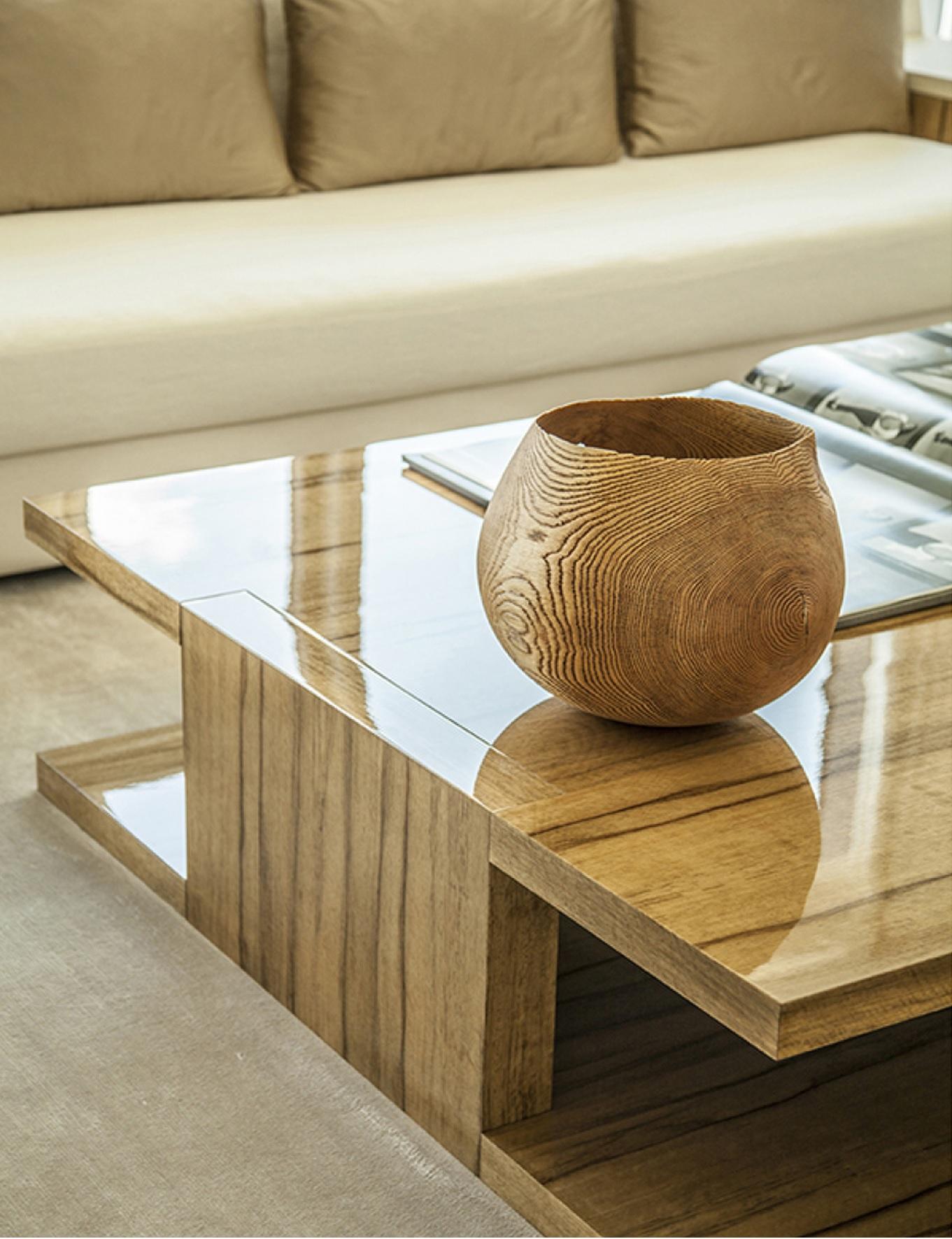 Modern Brushed Oak Amarante Low Table by LK Edition