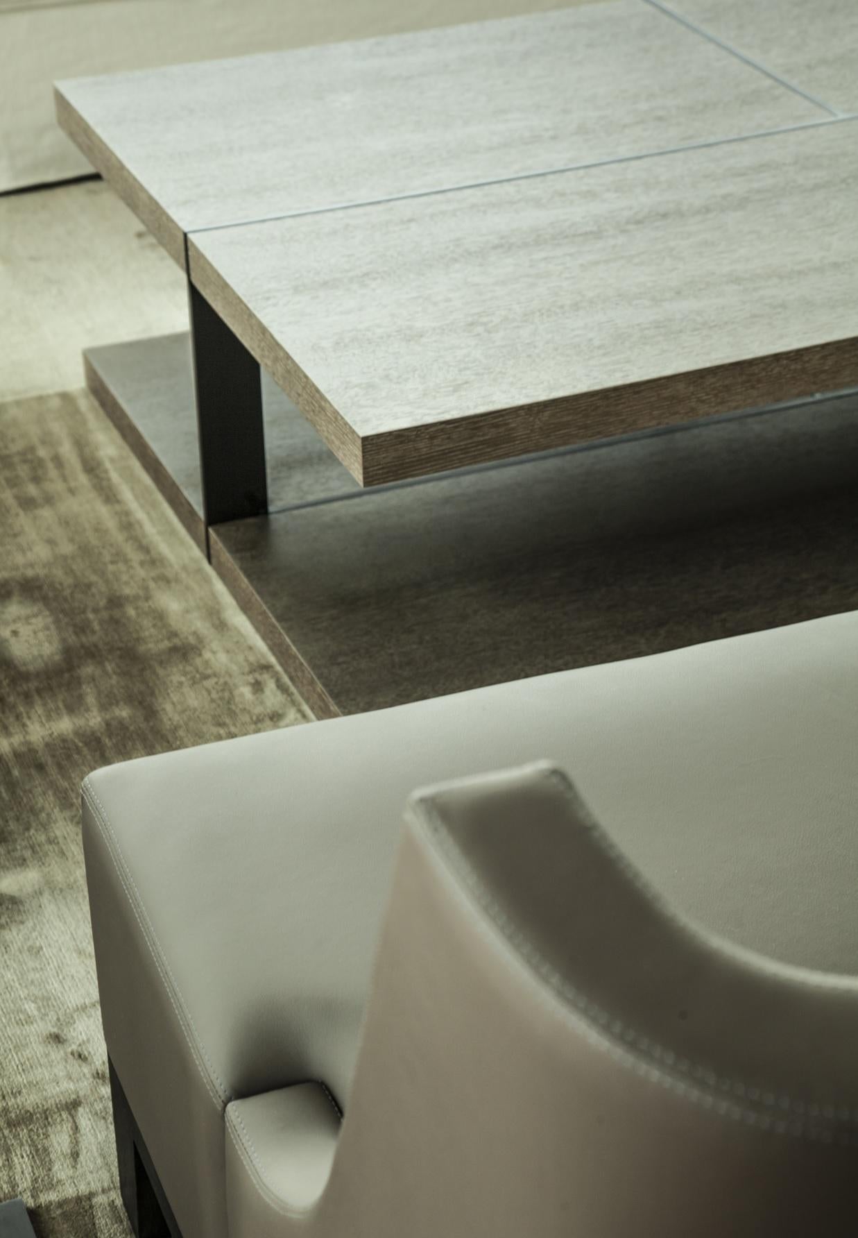 French Brushed Oak Amondrian Side Table by Lk Edition For Sale