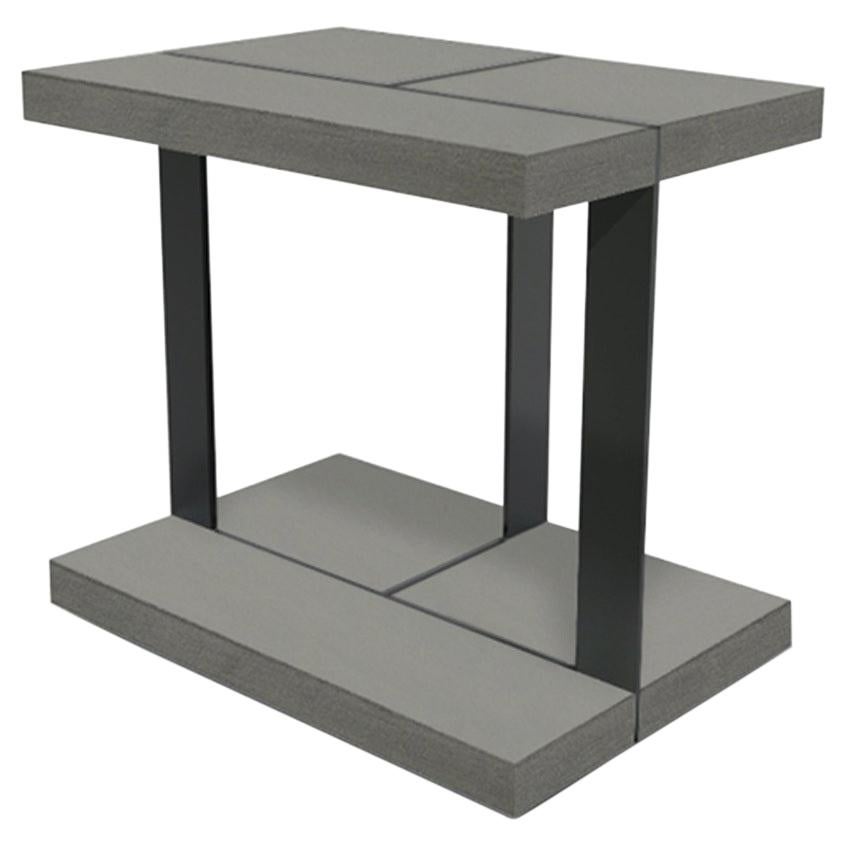 Brushed Oak Amondrian Side Table by Lk Edition