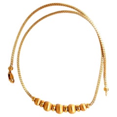 Brushed Rolling Ball Bead Necklace 14kt 15 Grams*