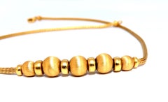 Brushed Rolling Ball Bead Necklace 14kt 15 Grams
