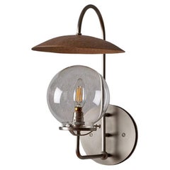 Brushed Satin Nickel and Hammered Bronze Mia Sconce - Indoor Use