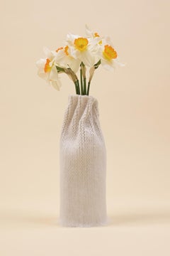 Brushed Silk Vase in Off-White