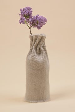Brushed Silk Vase in Beige