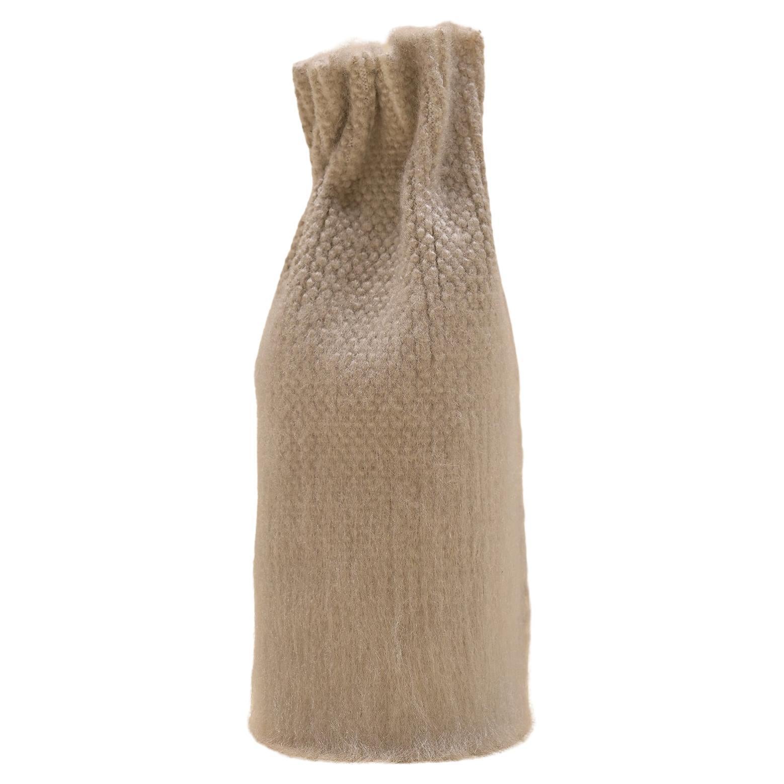 Brushed Silk Vase in Beige