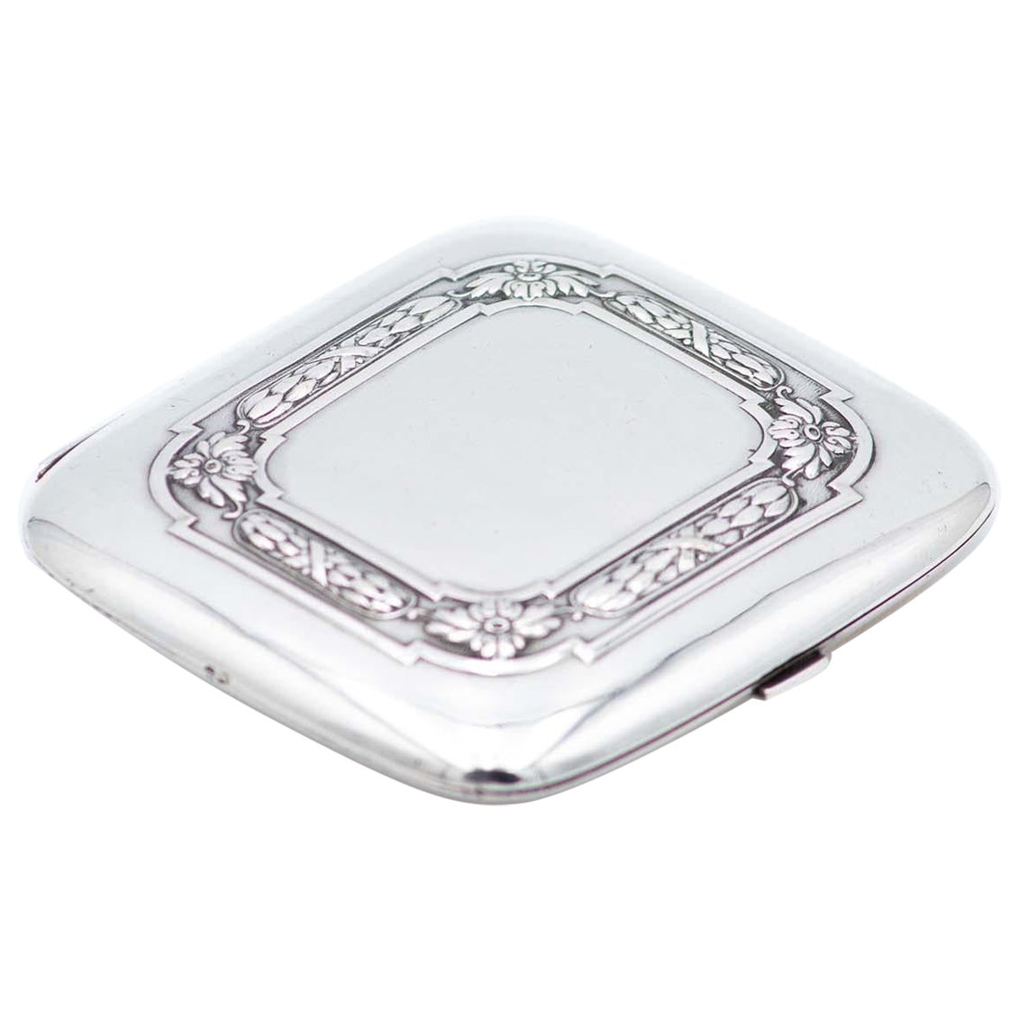 Brushed silver cigarette case