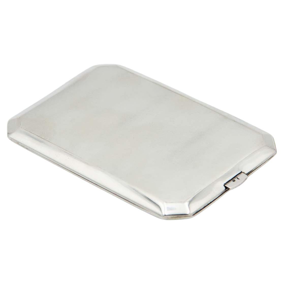 Brushed silver cigarette case