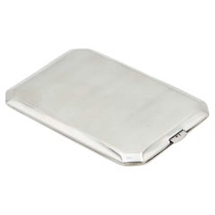 Brushed silver cigarette case