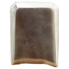 Brushed silver cigarette case with smooth trim and beveled corners Brushed silver cigarette case with smooth trim and beveled corners