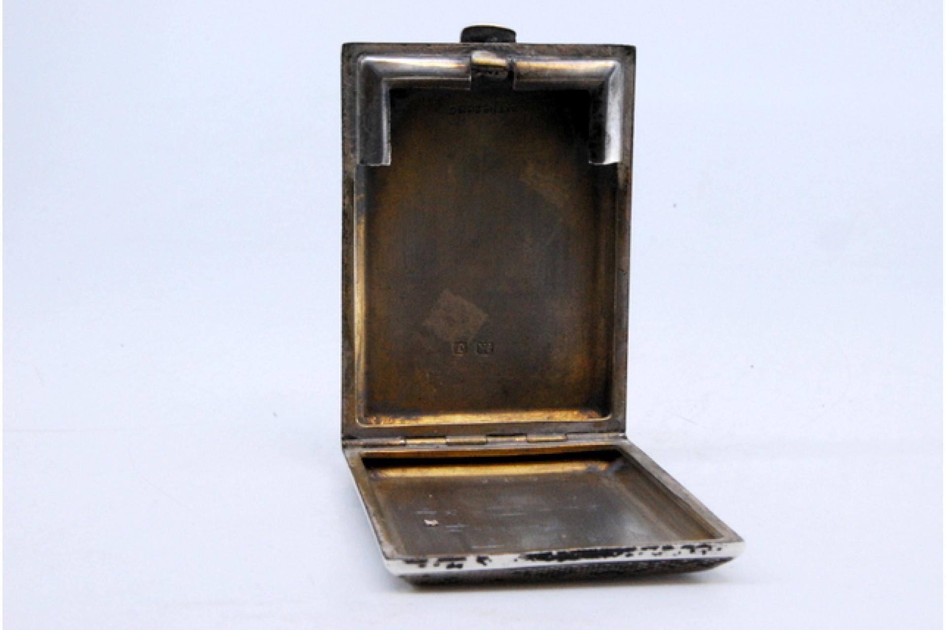 Brushed silver matchbook Silver en venta