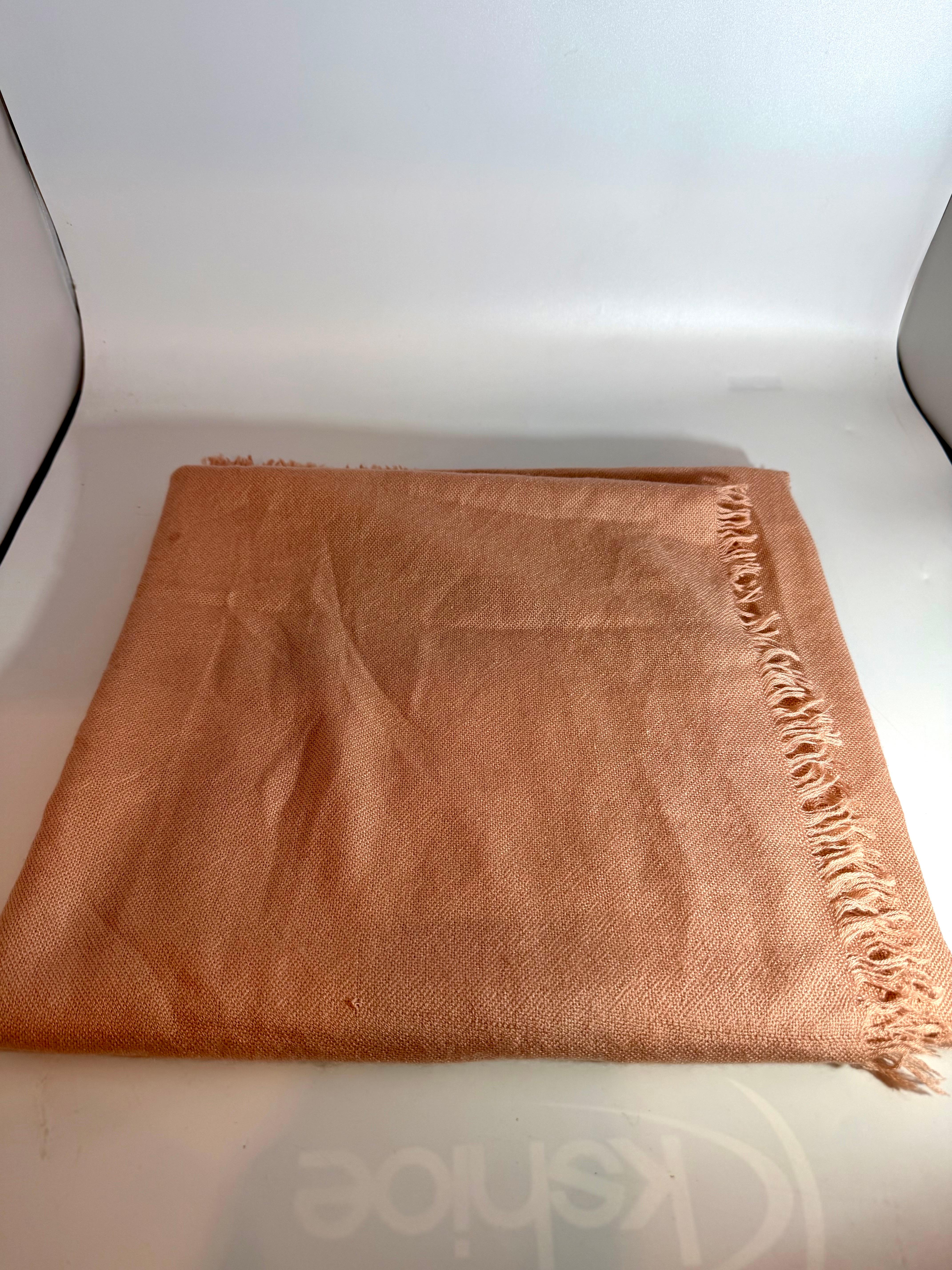 Brushed Smal Fringed Shawl/Stole/Scarf, 70 % Cashmere , Made in Italy, 55 