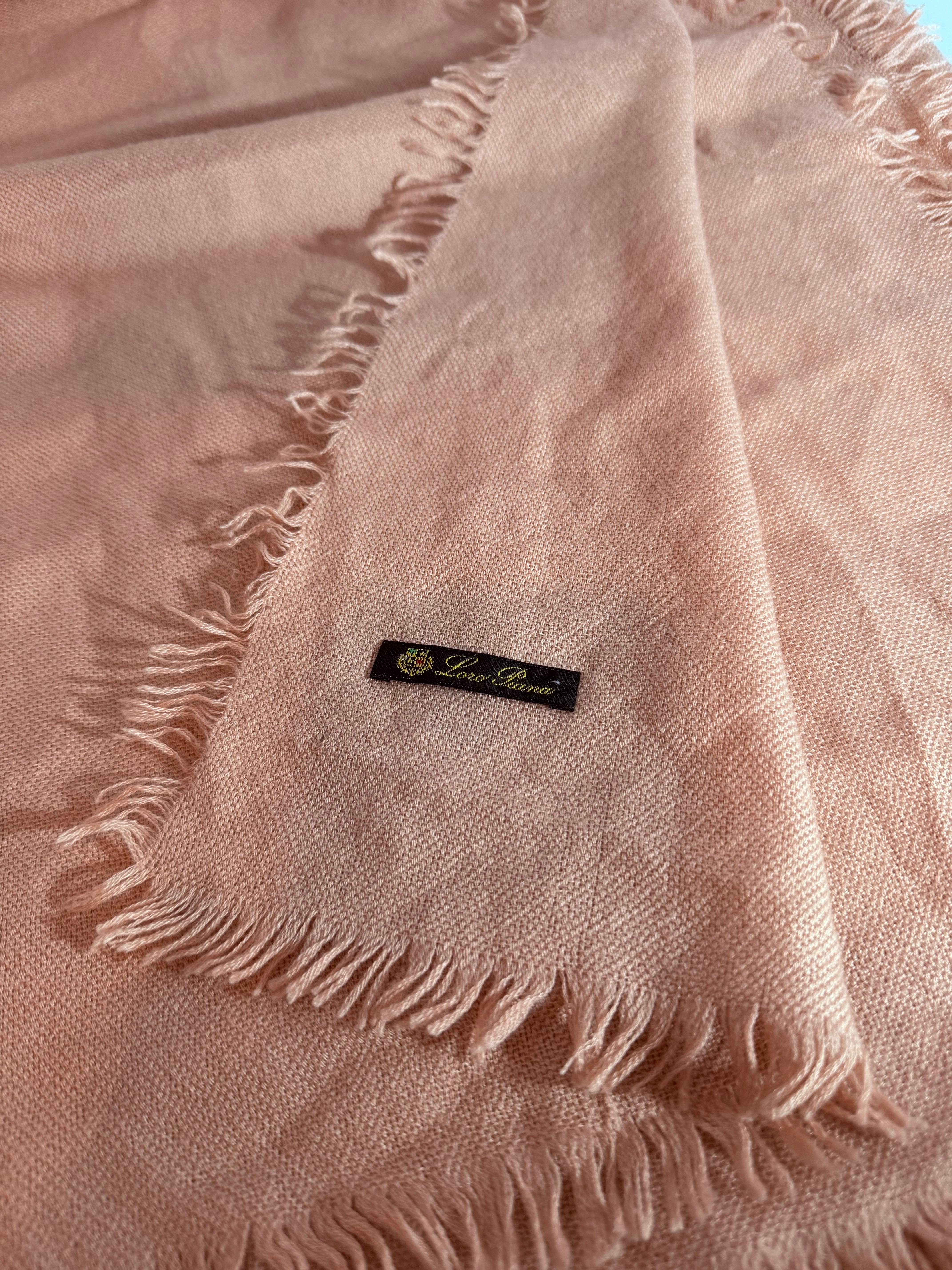 Brushed Smal Fringed Shawl/Stole/Scarf, 70 % Cashmere , Made in Italy, 55 