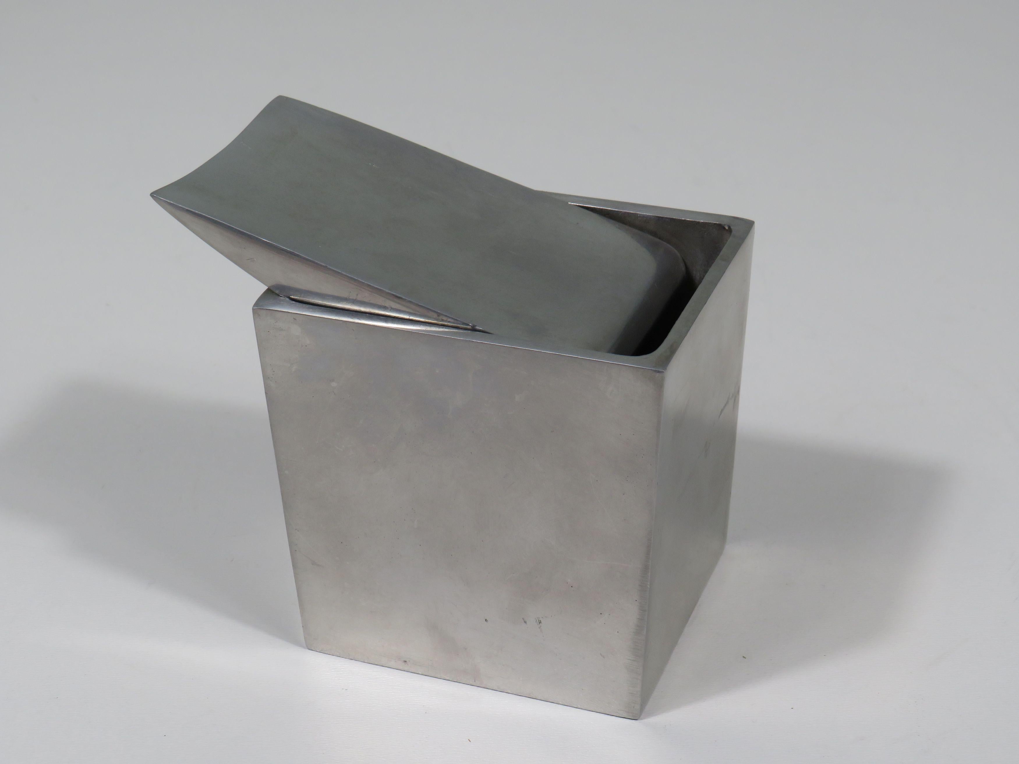 Stainless Steel Brushed stainless steel ashtray ' Ray Hollis' by Philippe Starck for XO, France