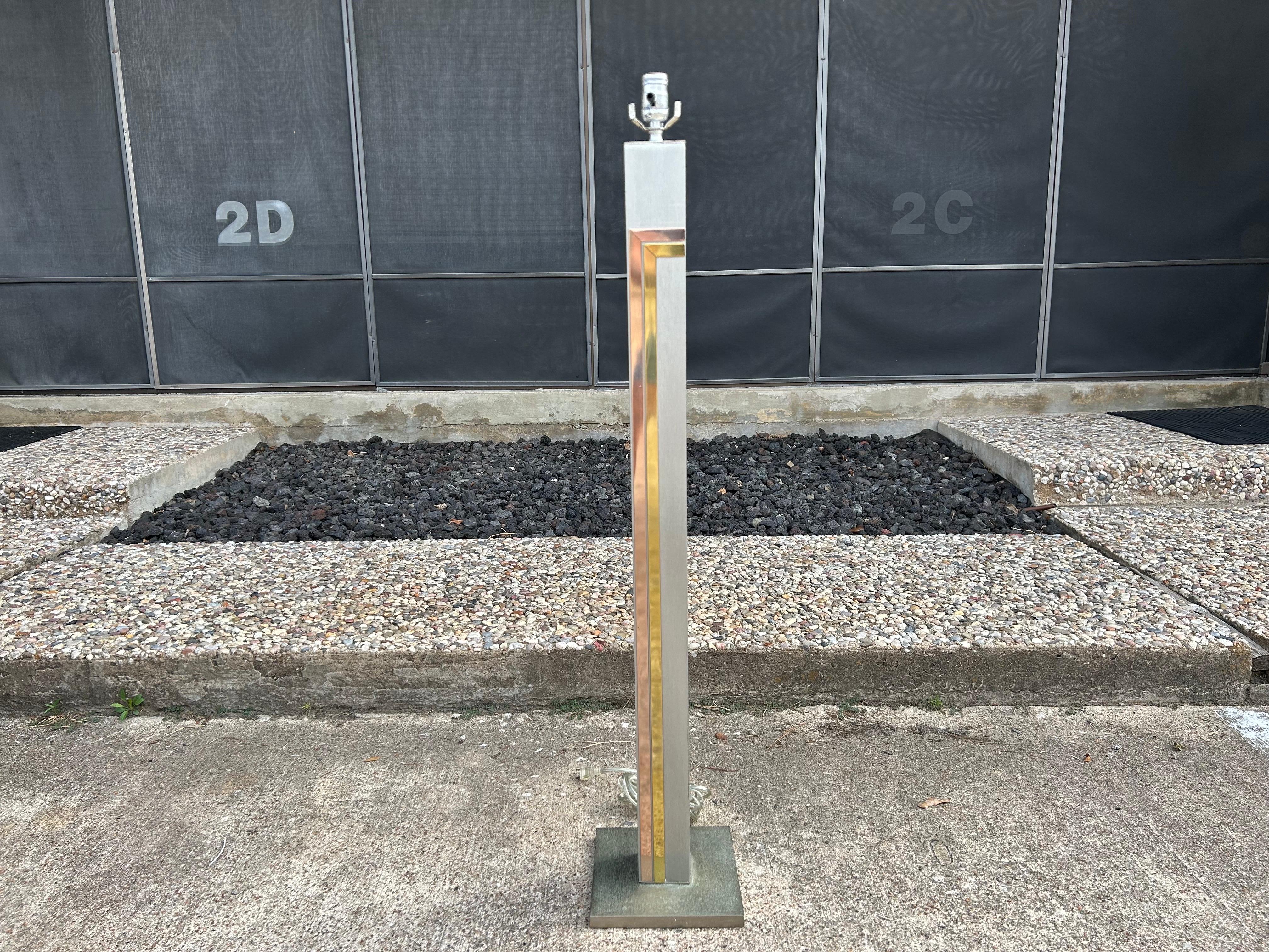Brushed Stainless Steel Floor Lamp By Pierre Cardin For Laurel For Sale 11