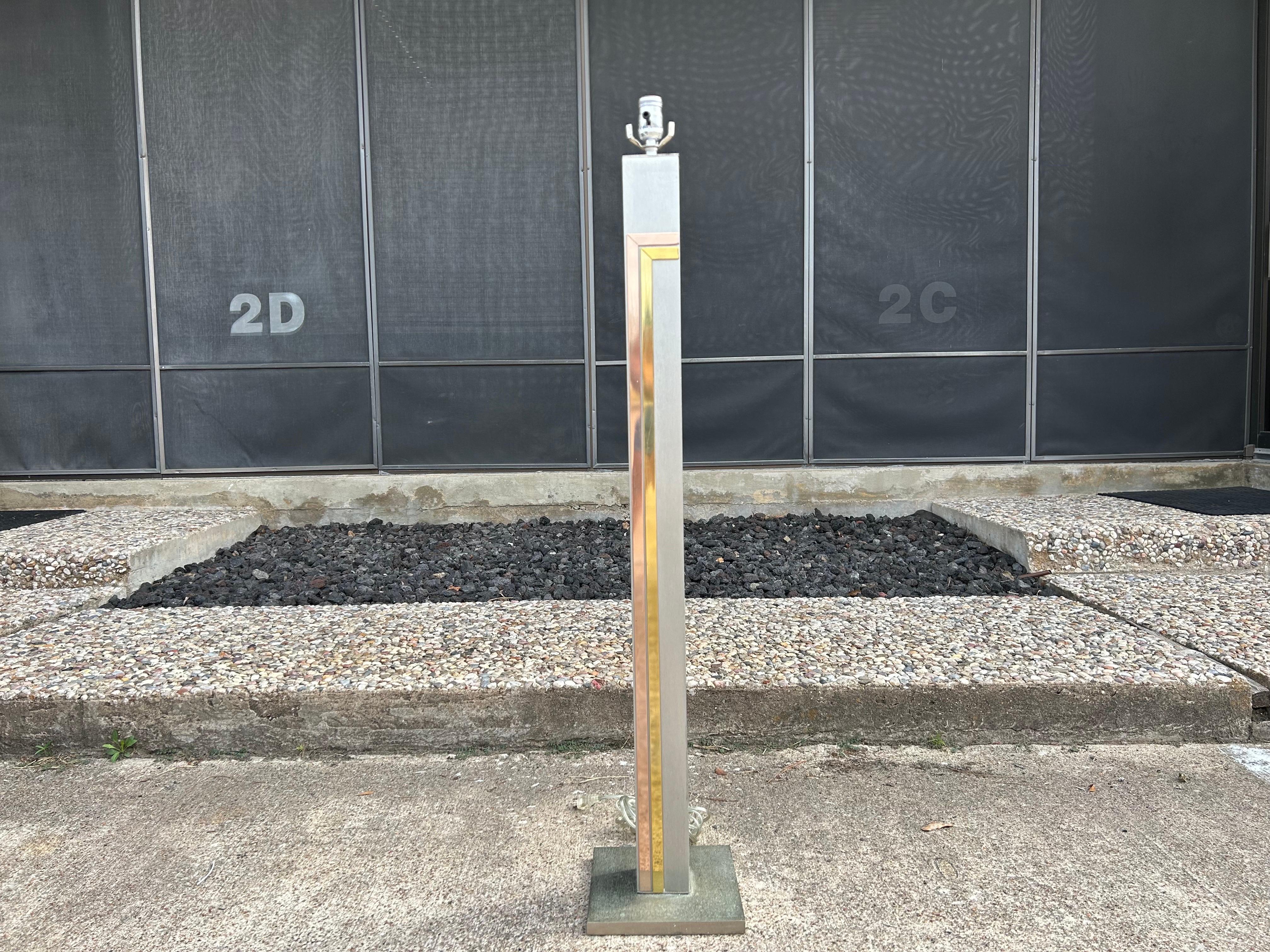 Brushed Stainless Steel Floor Lamp By Pierre Cardin For Laurel For Sale 12