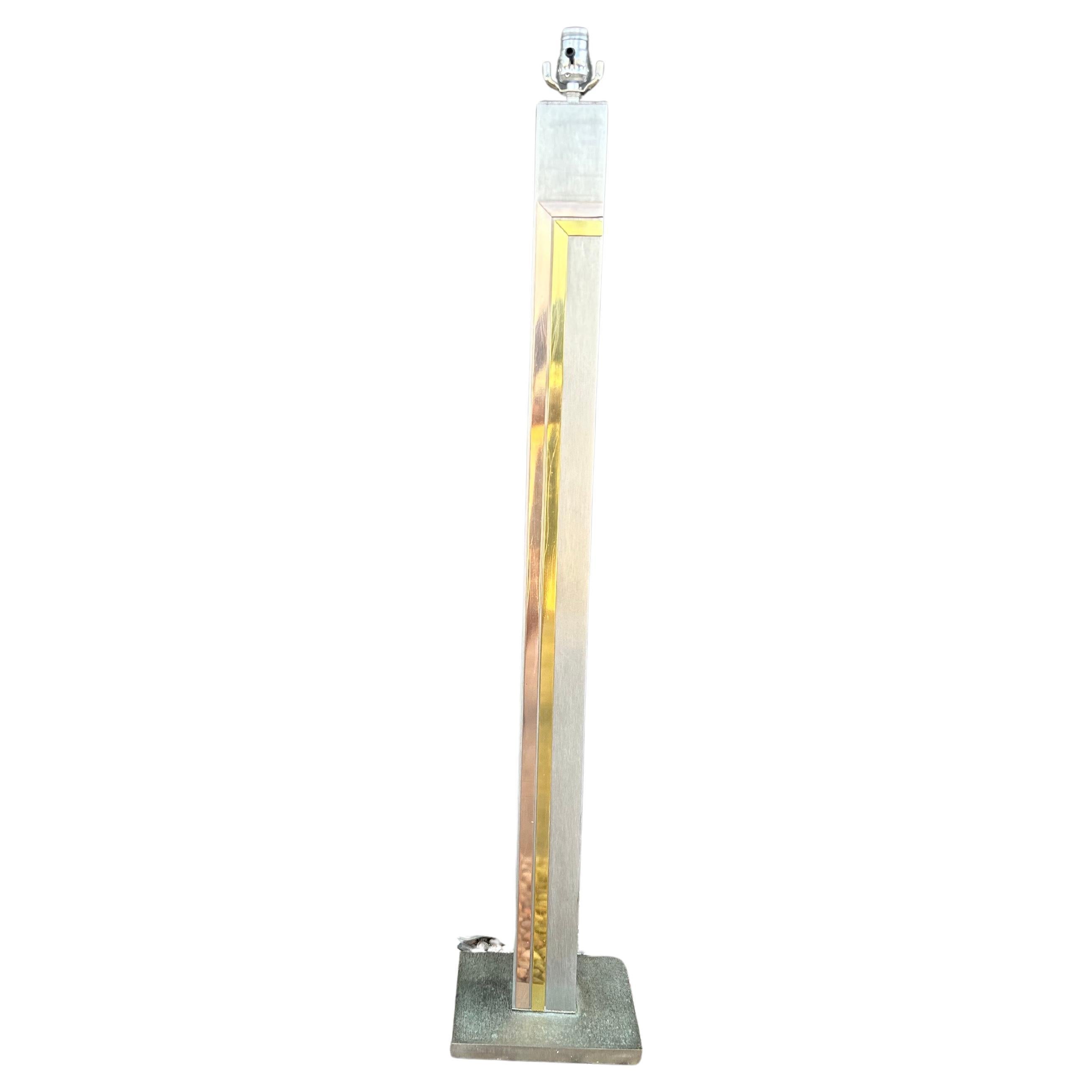 Brushed Stainless Steel Floor Lamp By Pierre Cardin For Laurel For Sale 13