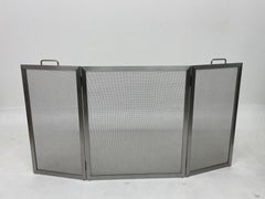 Brushed Stainless Tri-Fold Fireplace Screen