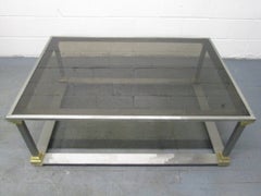 Brushed Steel and Brass Coffee Table