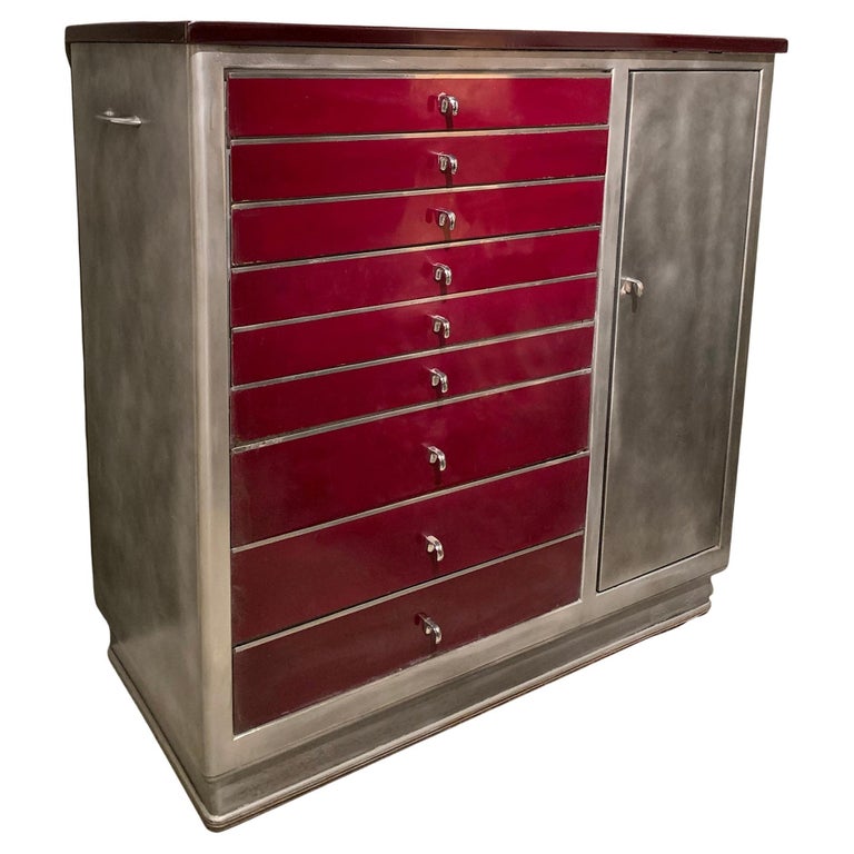 Brushed Steel and Enameled For Sale at 1stDibs