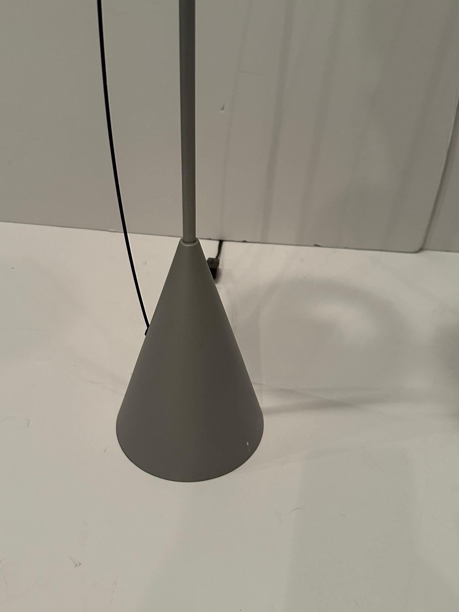 American Brushed Steel Elongated Tall Mid Century Modern Table Lamps
