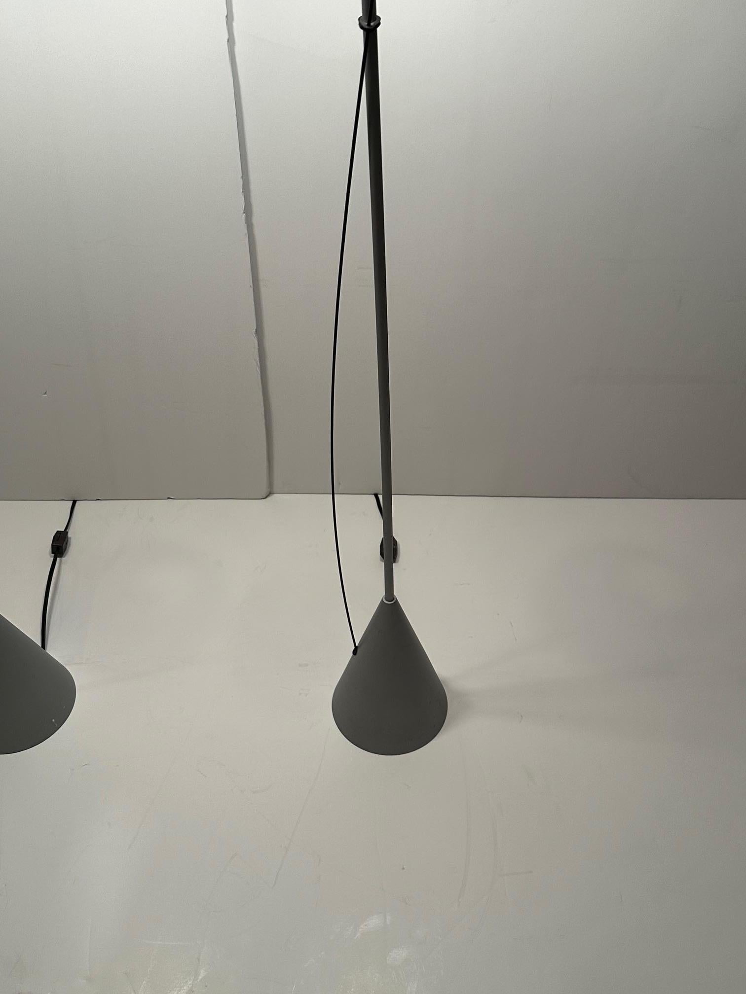 Brushed Steel Elongated Tall Mid Century Modern Table Lamps 2