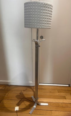 lampada da terra in acciaio spazzolato degli anni '70